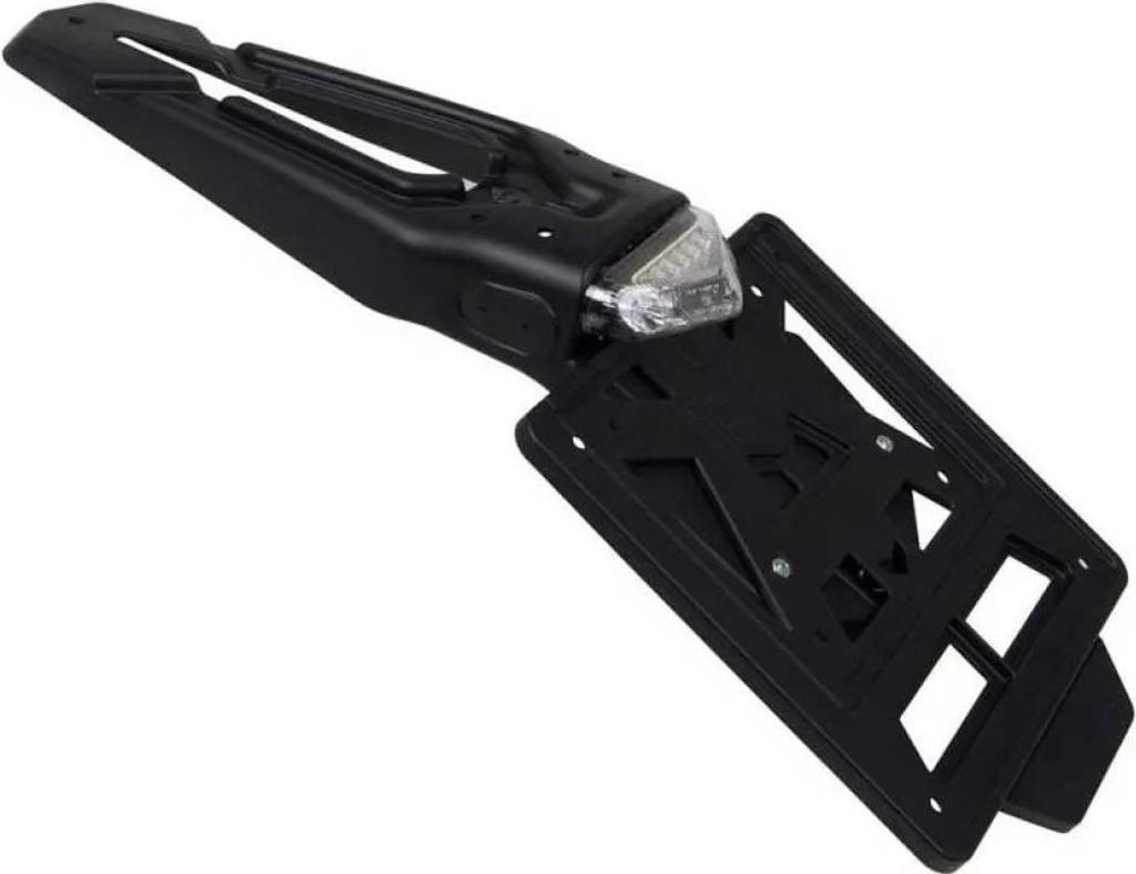 Hinterer Kotflügel Für Nummernschild Mit Led Leuchte Universal (60 Grad Winkel) Schwarz Farbe