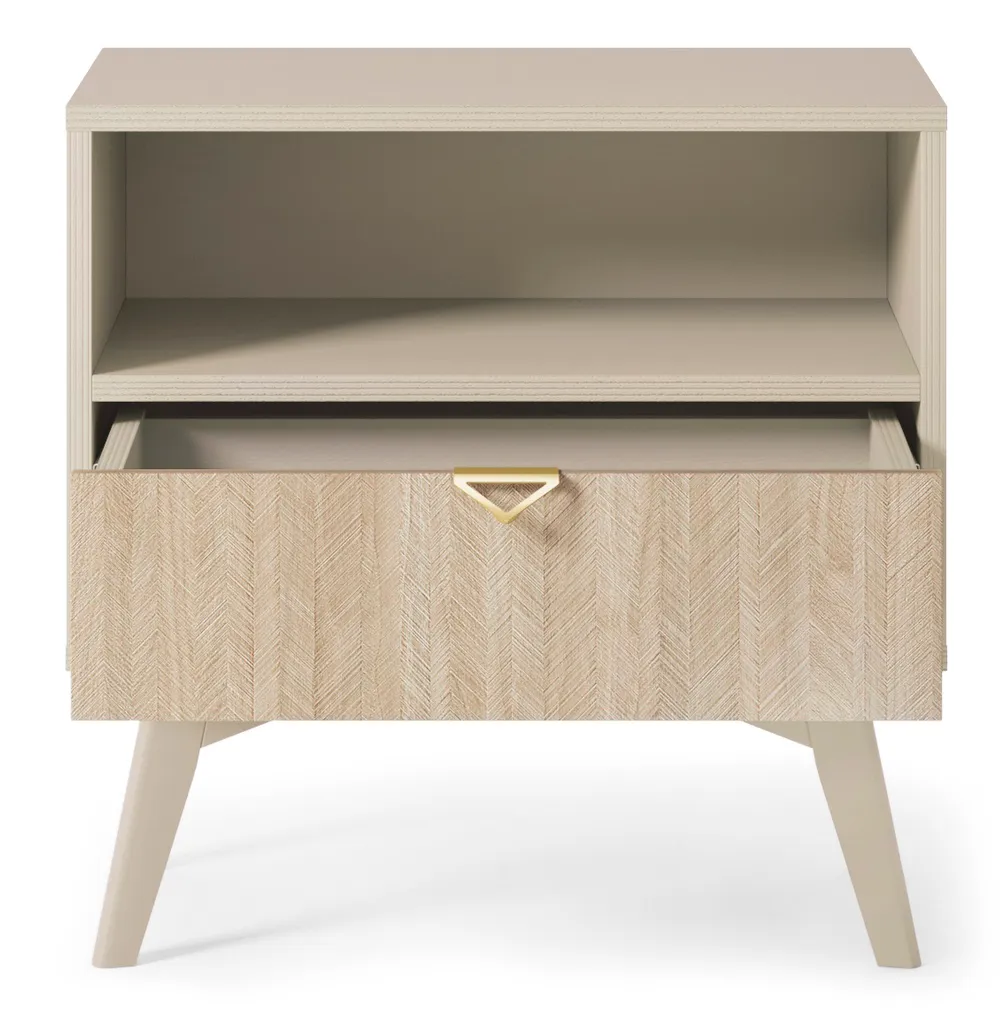 Table d'appoint WOOD 54 cm - Table de nuit beige pour lit boxspring