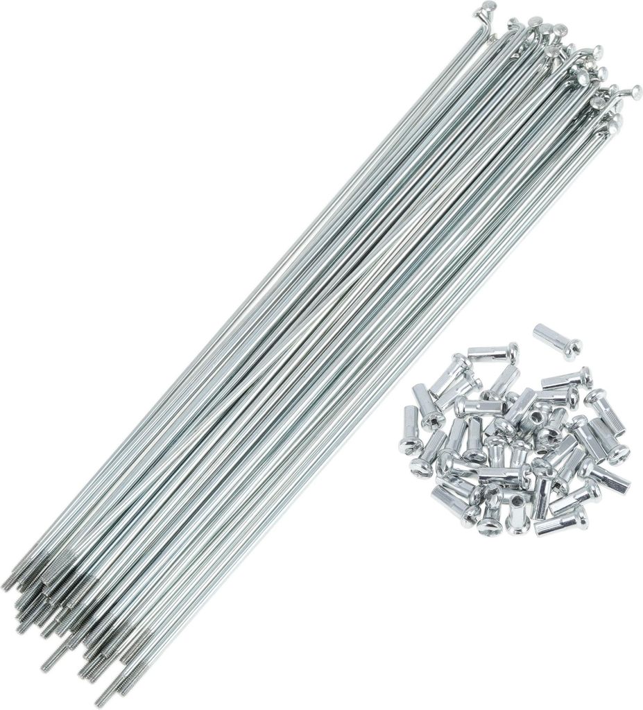 36 Set 13G Fahrradspeichen 209mm Fahrradrad Speichen Verzinkter Kohlenstoffstahl Silberton