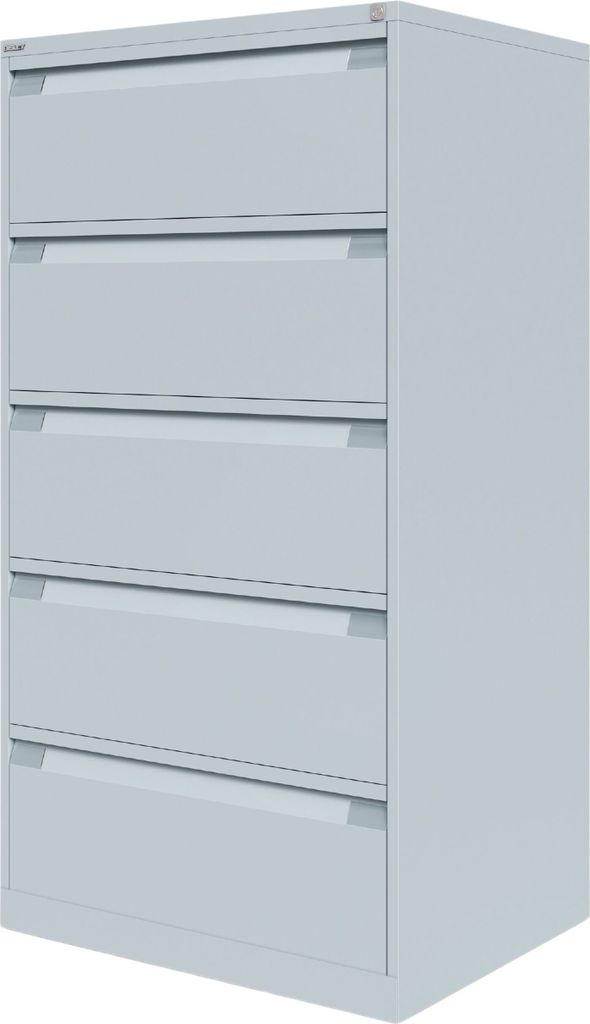 Bisley Hängeregistratur Schrank - 5 Schübe - Farbe: Lichtgrau