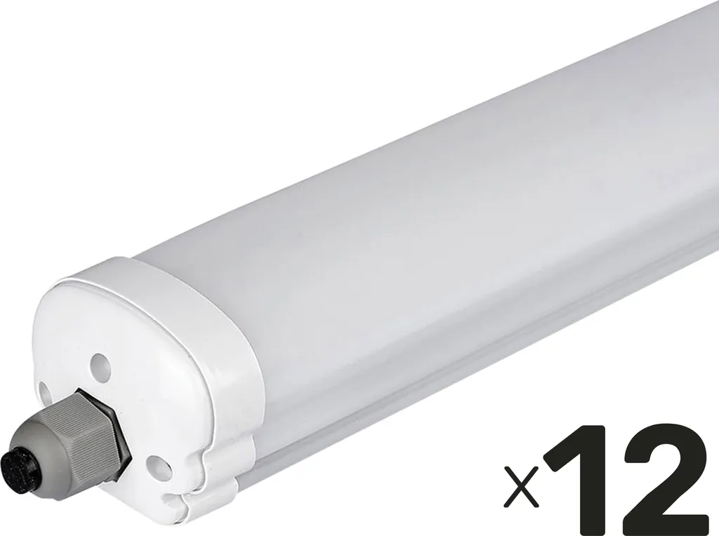 Réglette LED étanche V-TAC VT-1249-N 36W 120cm 4500K - Lot de 12 pièces