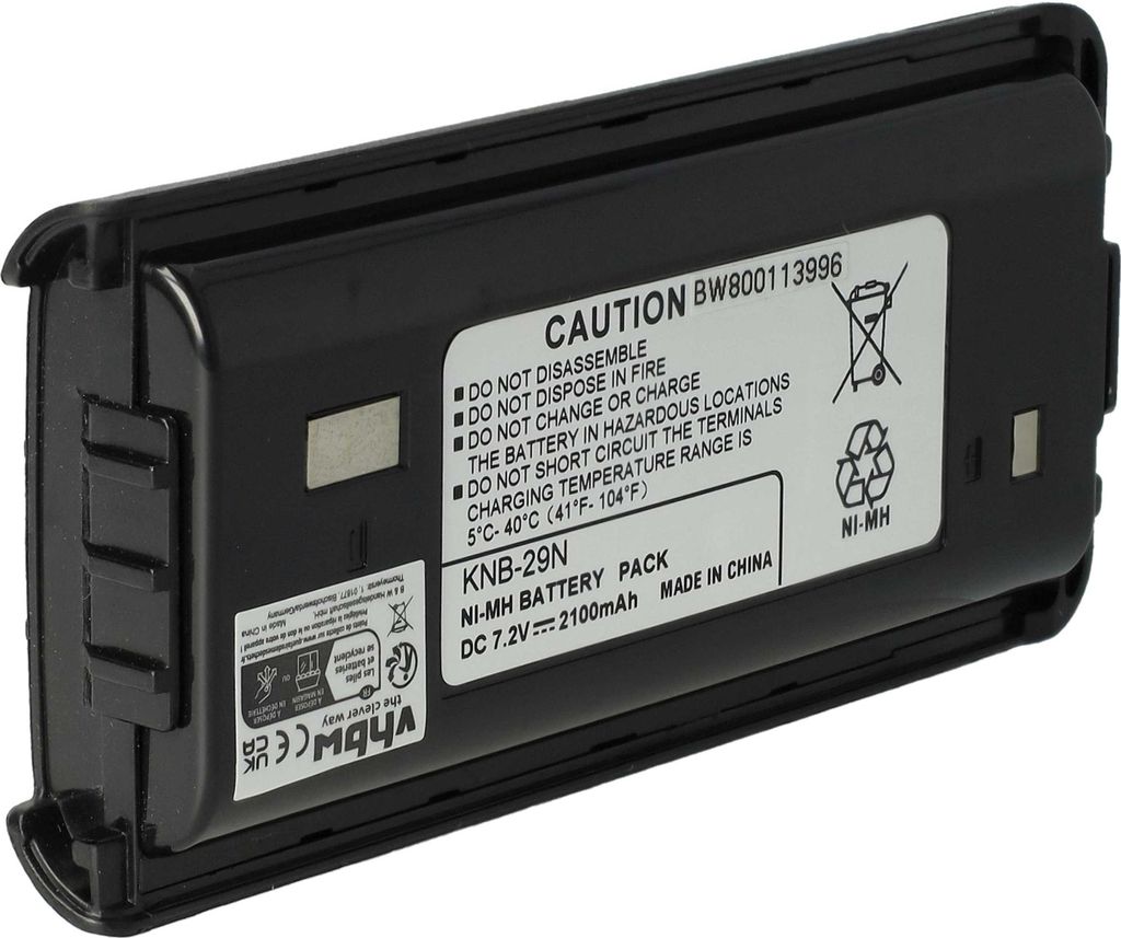 vhbw Akku kompatibel mit Kenwood TK-2300VP, TK-2212M, TK-2217, TK-2207G, TK-2212, TK-2207, TK-2300 Funkgerät, Walkie Talkie (2100 mAh, 7,2 V, NiMH)