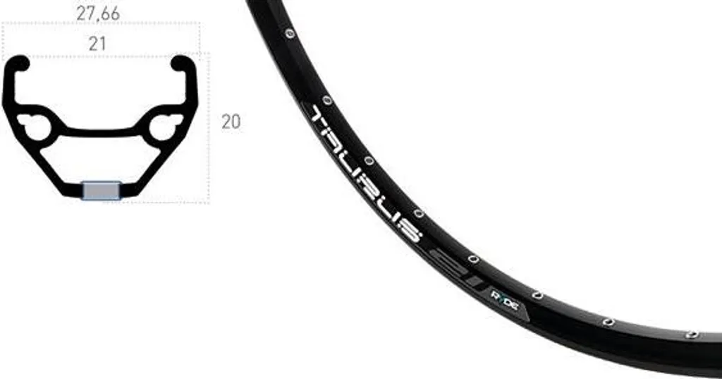 Jante Ryde Taurus 21 26 pouces 559-21 Noir 36 Trous pour VTT Loisir