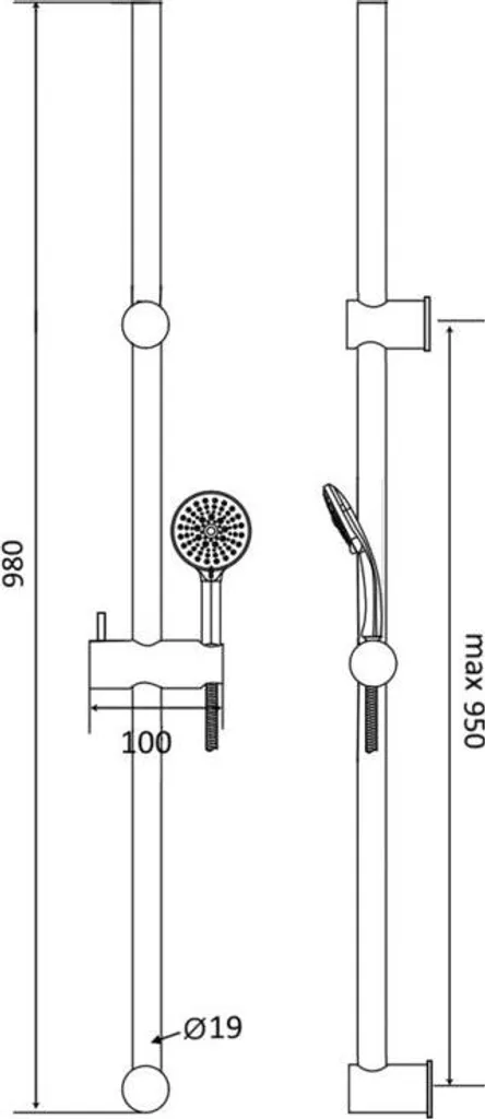 Set Doccia Famiglia AqvaBasic III 95 cm 3 Getti | Sicurezza e Praticità