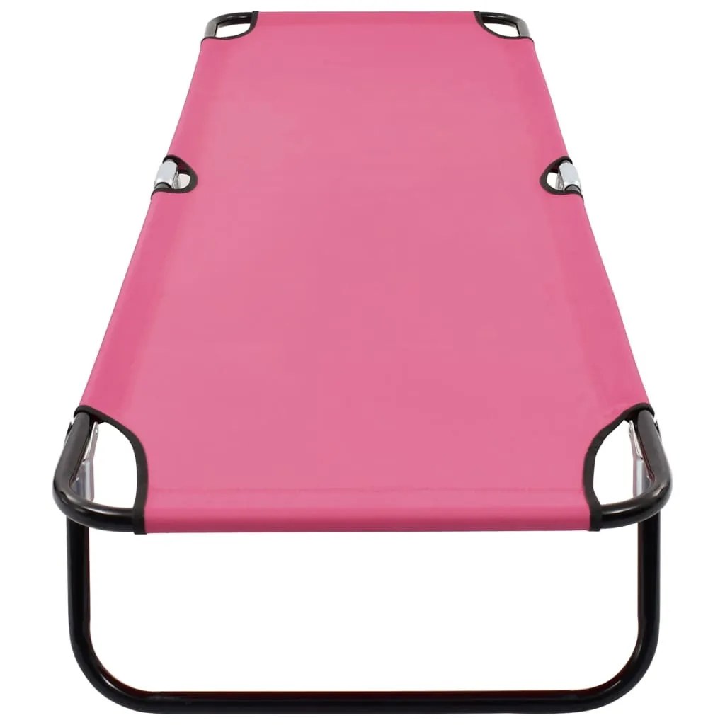Transat rose pliable structure acier traité - Ultra léger et résistant - 5