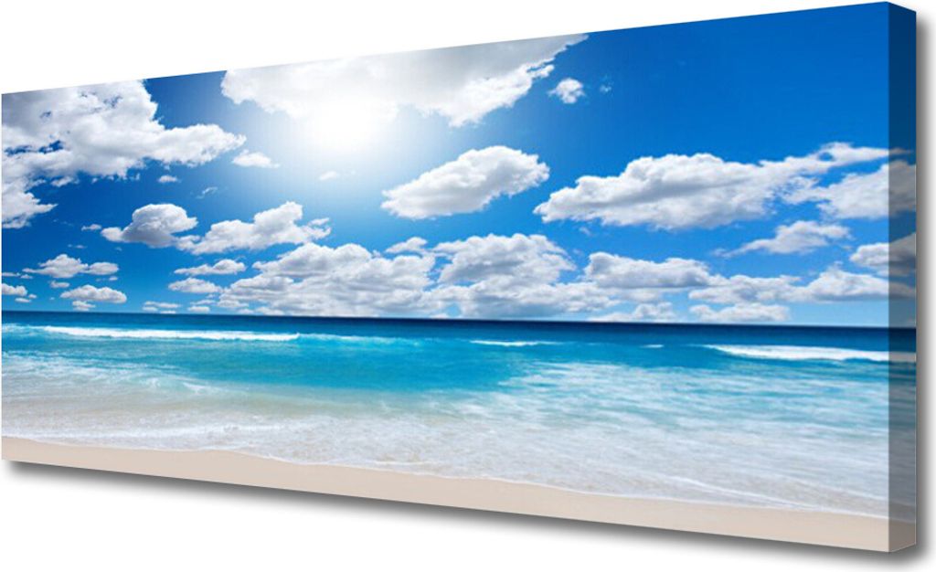 Tulup Leinwand-Bilder 125x50 Wandbild Canvas Kunstdruck Nordsee Strand Landschaft