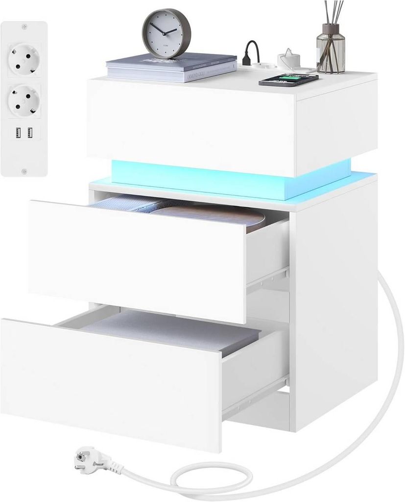 WOLTU Nachttisch mit Ladefunktion, LED-Beleuchtung 25 Produktbild 