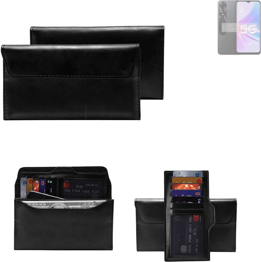 K-S-Trade Handy Hülle kompatibel mit Oppo A1 Energy Edition 5G Schutz Hülle Tasche Schutz Case Handytasche Kunstleder schwarz, 1x