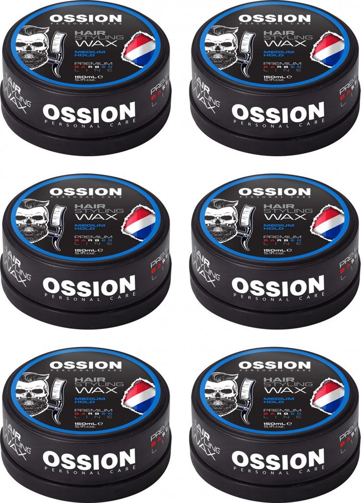 Ossion Barber Line Hair Styling Wax Medium Hold 6x150 ml Produktbild 