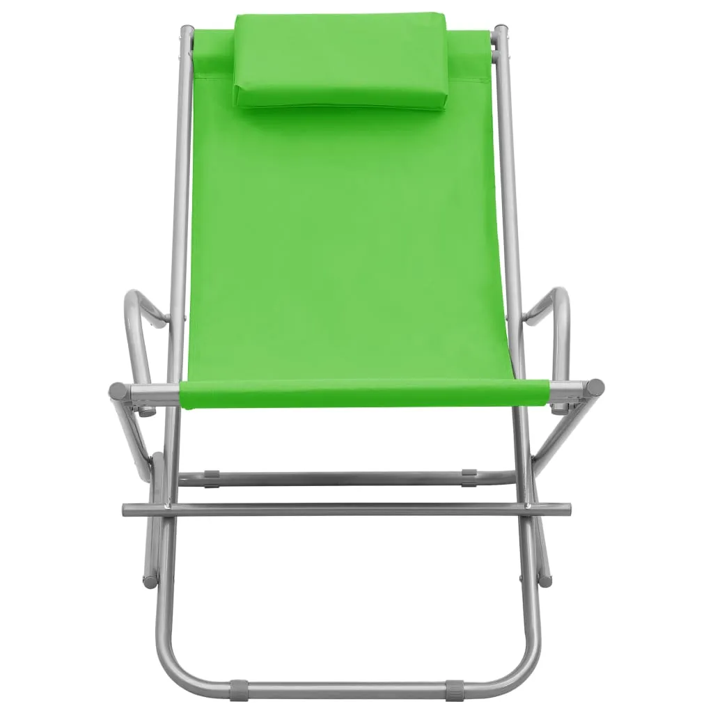 Chaises à bascule vidaXL acier vert - Solution confort pour dos et détente - 4