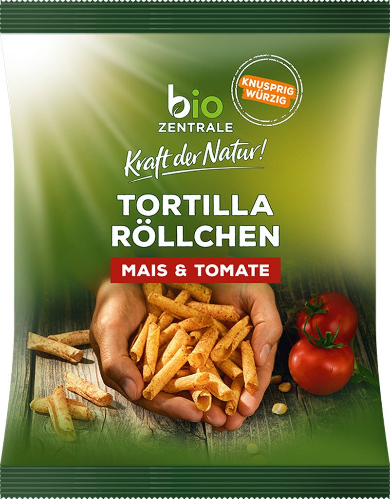 Tortilla Röllchen Mais Tomate knusprig würzig gerollt lecker 125g