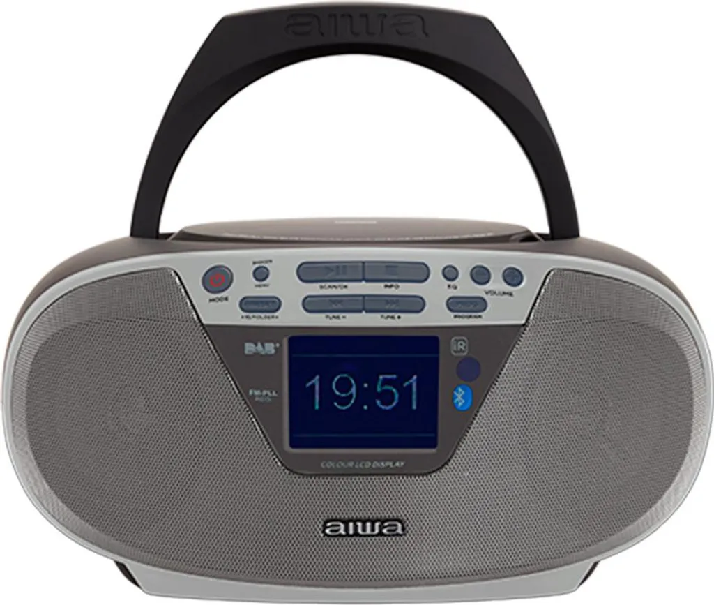 Poste Radio CD Portable Aiwa BBTU-500DAB avec Bluetooth et Port USB Argent