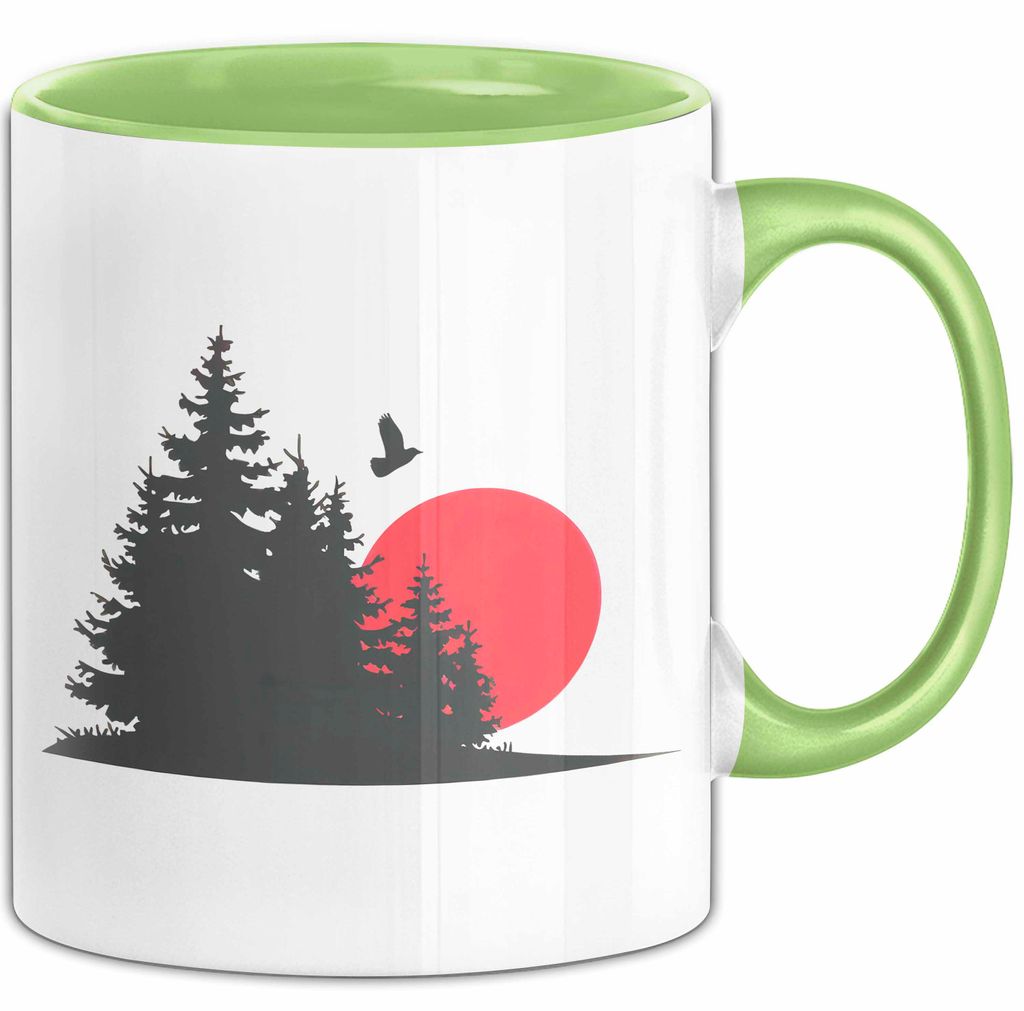 Natur Camping Tasse Geschenk Lustige Geschenkidee Spruch (Grün)