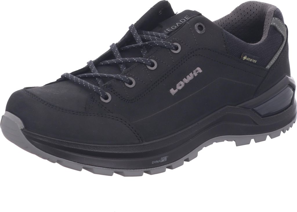 A black LOWA Renegade Evo GTX hiking shoe is shown against a white background.