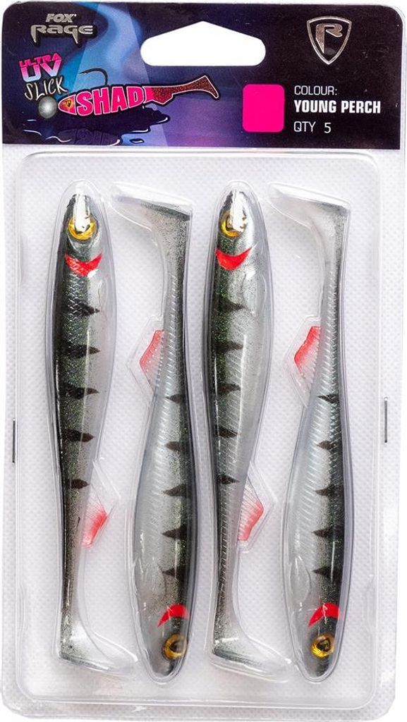 Fox Rage Slick Shad 5er Pack 7cm 2,75" UV young perch Produktbild 
