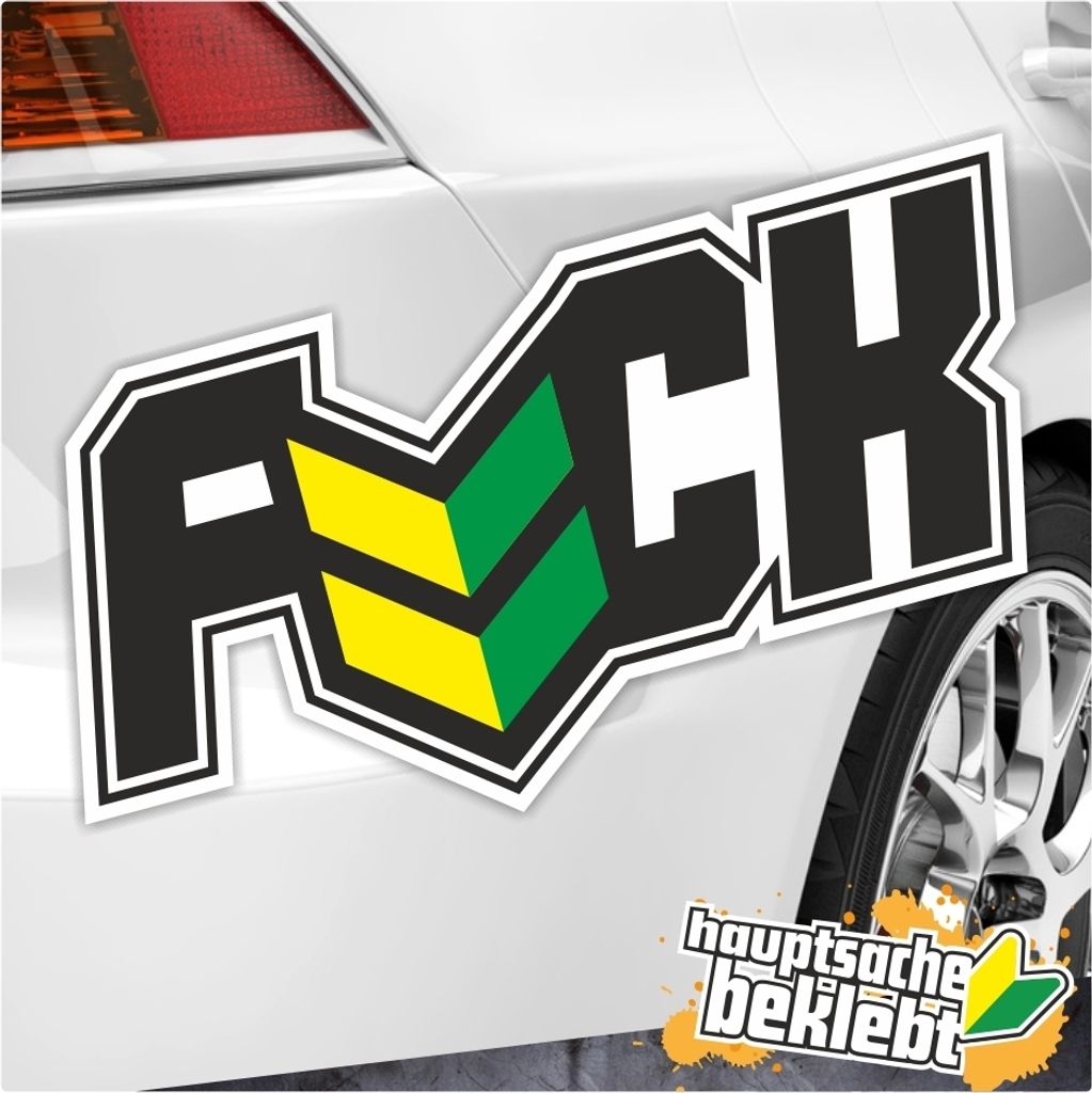 Kiwistar - Autoaufkleber - Fuck Aufkleber - 60 x 37 cm - für Auto, Laptop, Fahrrad, LKW, Motorrad Aufkleber mehrfarbig Sticker Decal