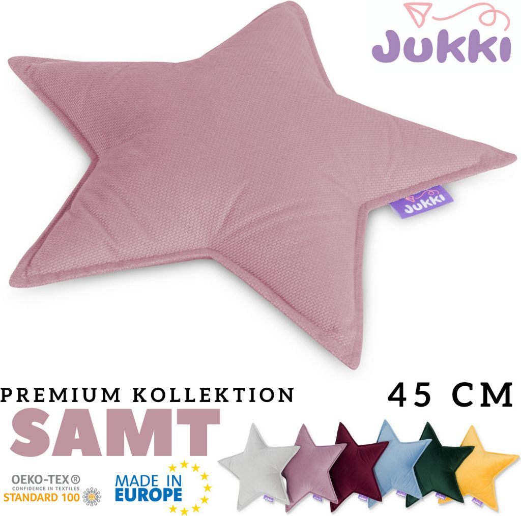 JUKKI® Deko Kissen STERN [alte rosa] 45cm SAMT glatt minky  Produktbild 