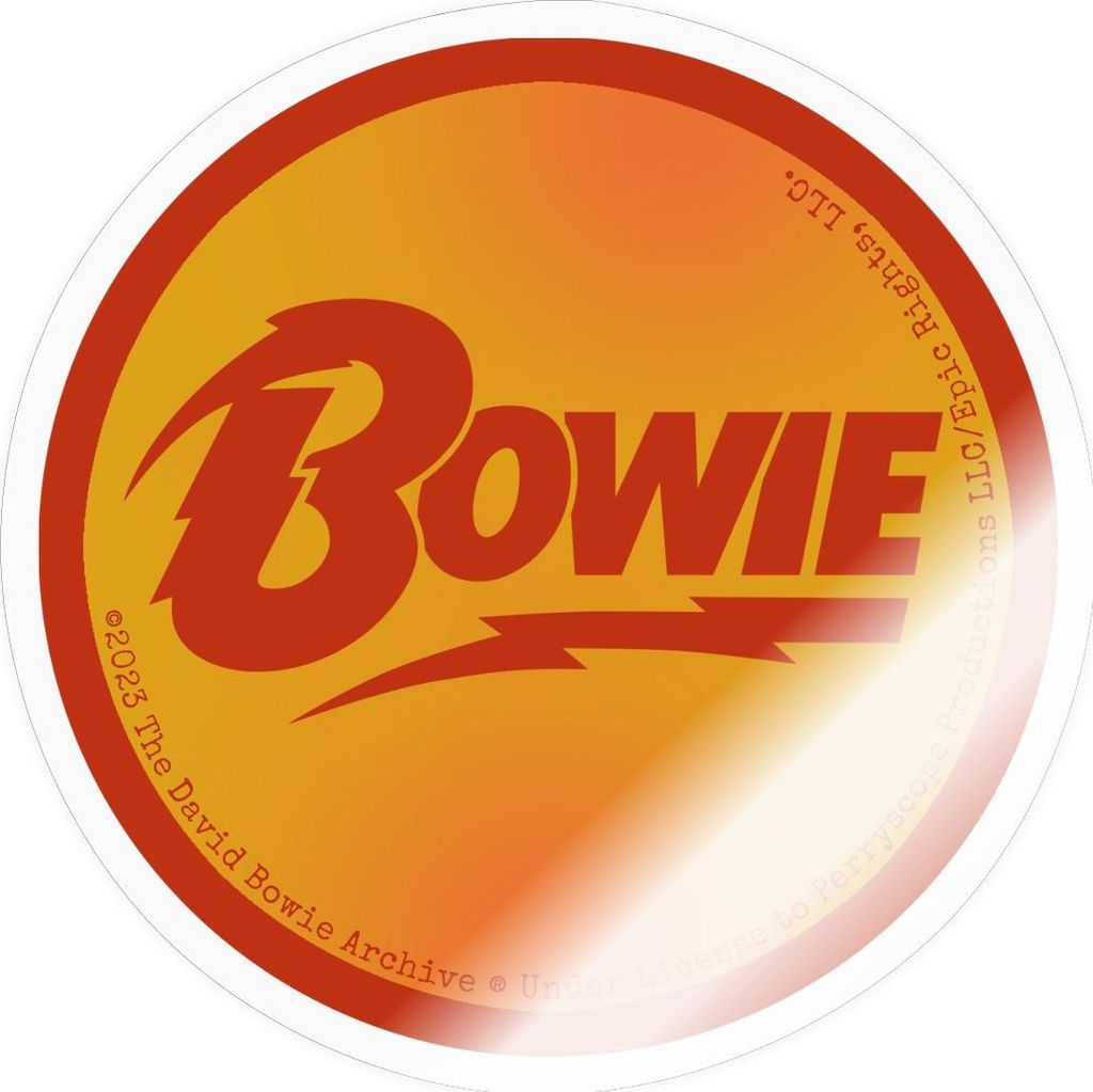 Spreadshirt David Bowie Roter Schriftzug Mit Blitz Sticker Aufkleber, 10 x 10 cm, Transparent glänzend