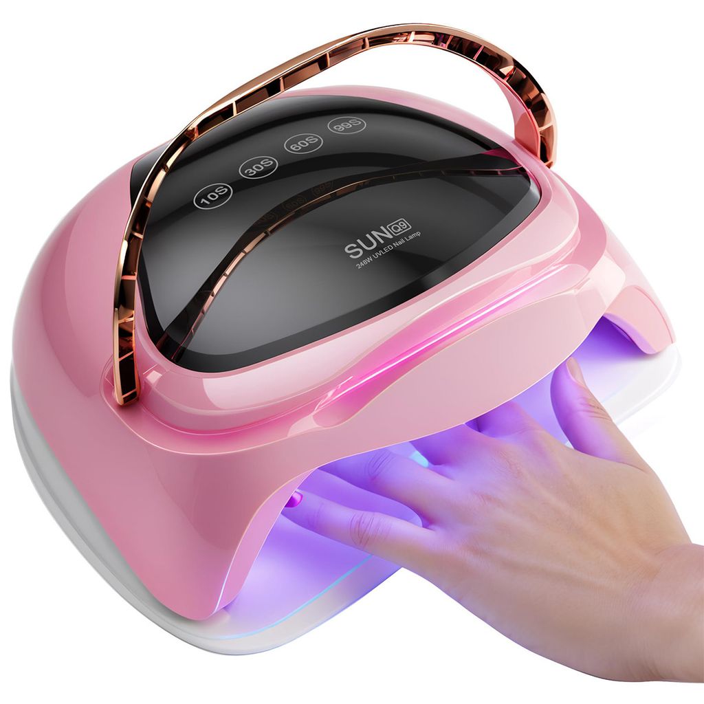 Nageltrockner 248W mit 42 LEDs, UV+LED, 4-fach Timer, Smart-Sensor, Lichthärtungsgerät Aushärtungswerkzeug für Gelnägel an Händen und Füßen