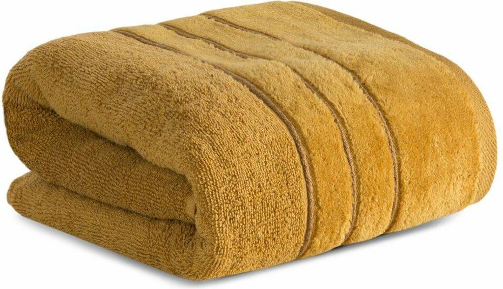 Eurofirany Handtuch Baumwolle Saunahandtuch gelb 70x140 cm Badetuch