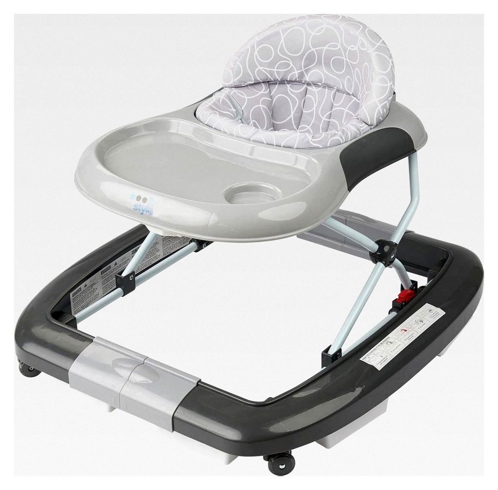 5in1 Lauflernhilfe mit Gehfrei, Schaukelfunktion, Licht und Melodie, Laufhilfe für Babys ab 6 Monaten, Grau