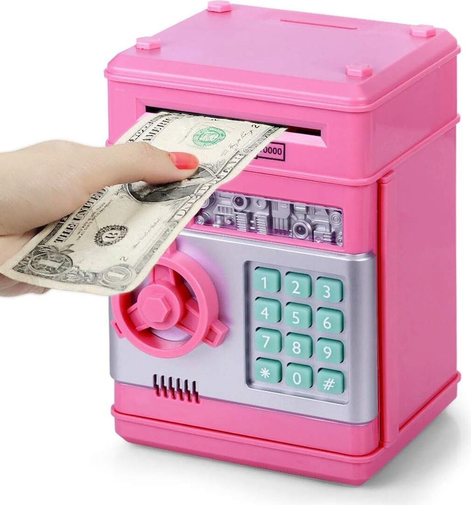Elektronisch Spardose Münze Geldbank Spardosen (Rosa)