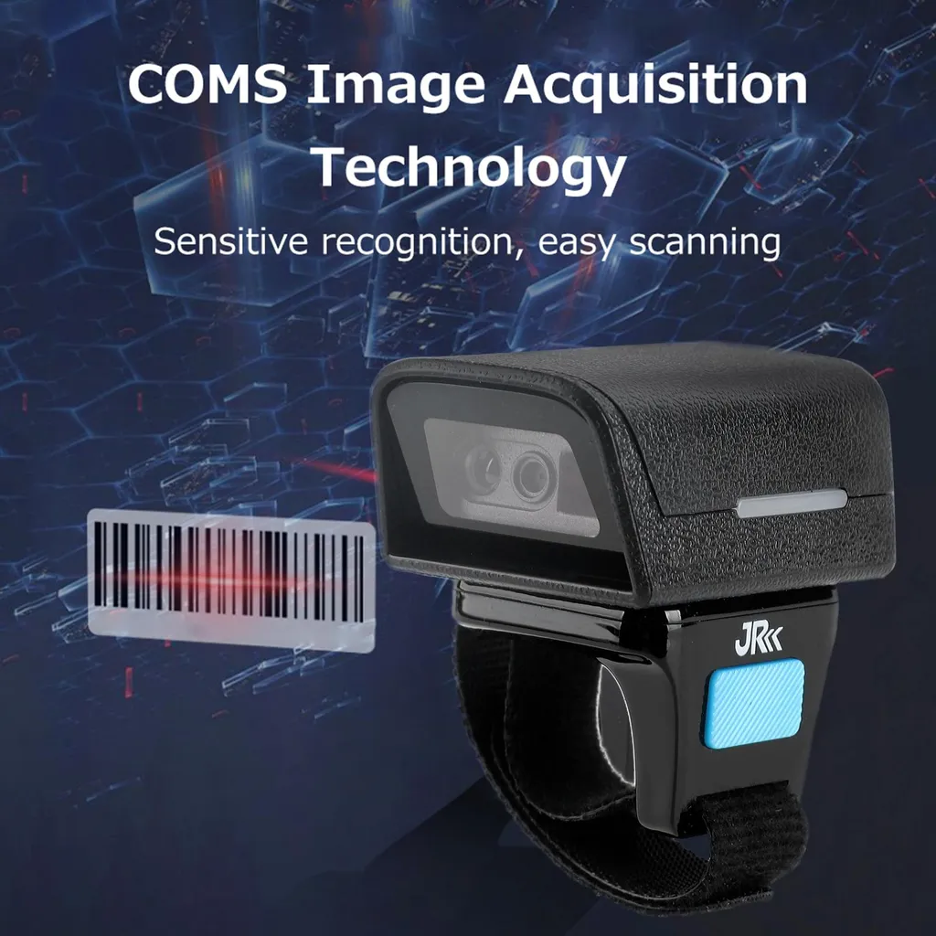 Scanner de codes-barres annulaire sans fil 2.4G BT et USB pour QR Code