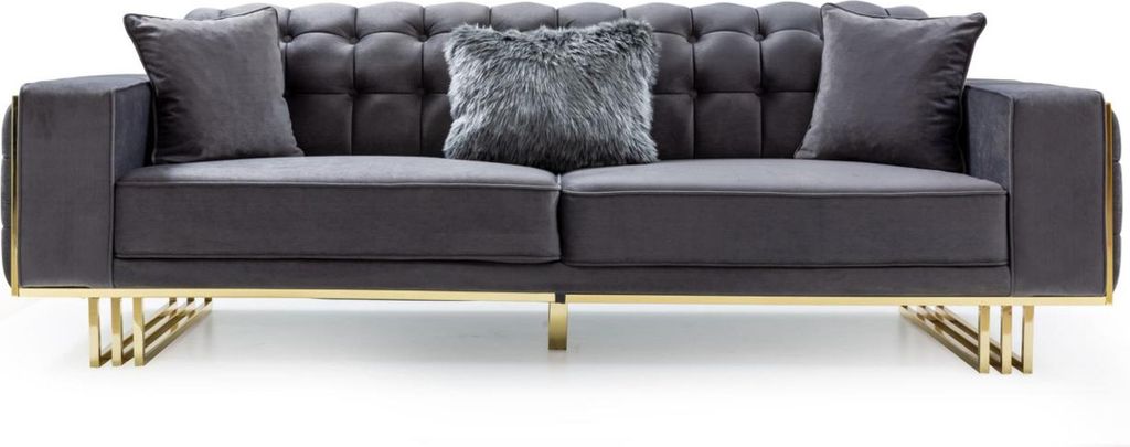 sofa Luxus Möbel Wohnzimmer Füße 240cm Couch Sofas Couchen 3 Sitzer