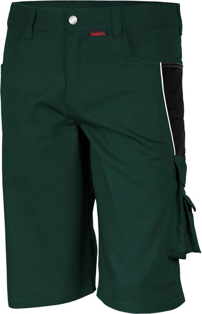 Qualitex kurze Arbeitshose - strapazierfähige PROfessionals Shorts aus faserverstätktem Gewebe - in Farbe: grün/schwarz - Herren: 58 - Damen: 52
