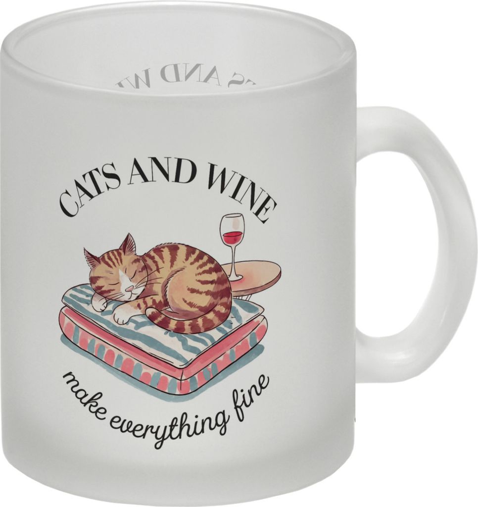 Katzen & Wein Glas Tasse für Katzen- und Weinliebhaber