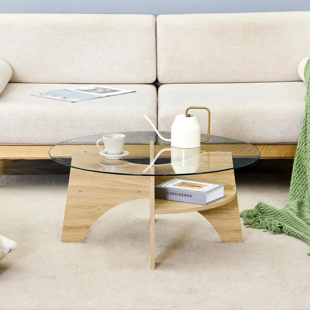 Table d’appoint stable en verre sécurit pour petits salons