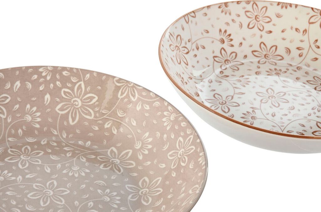 Geschirr-Set Home ESPRIT Braun Beige Porzellan 20 x 20 x 4 cm