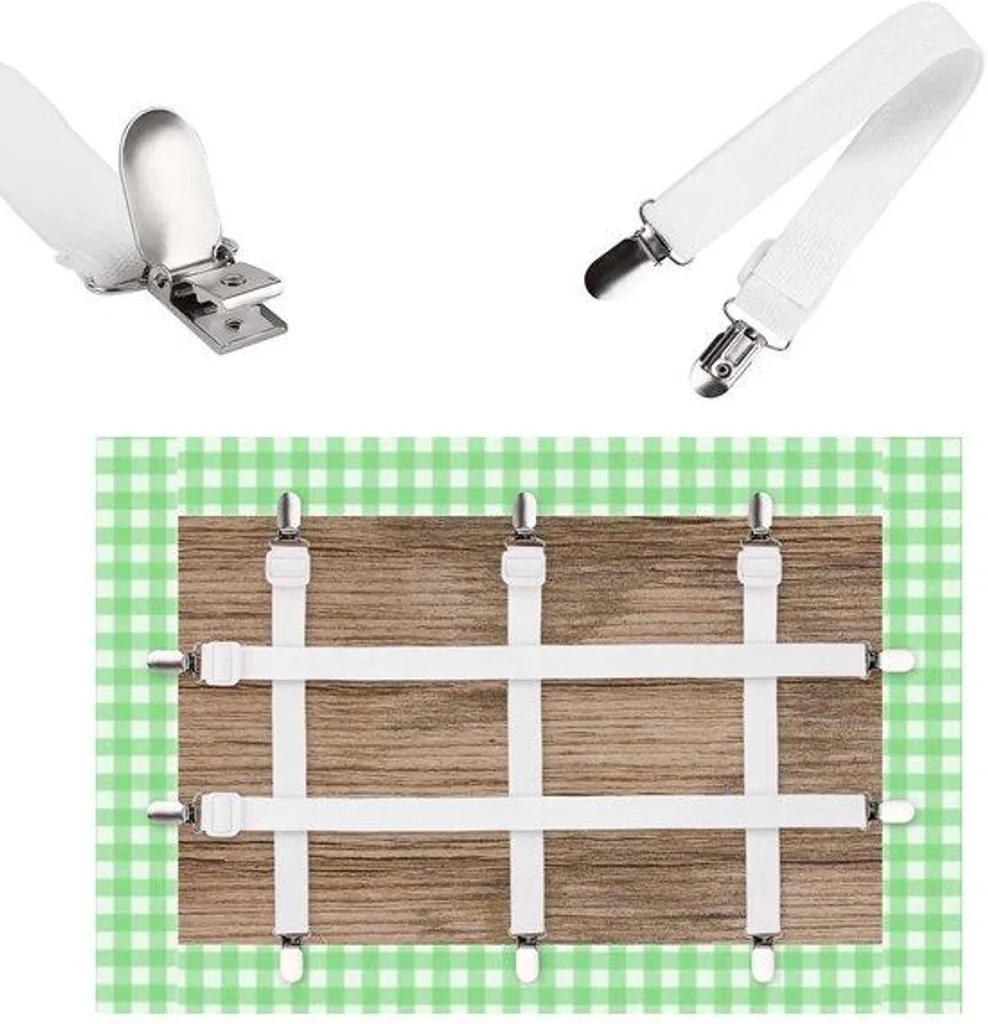 Pinces de Table Blanches et Fixations d'Angle Elastiques Universelles