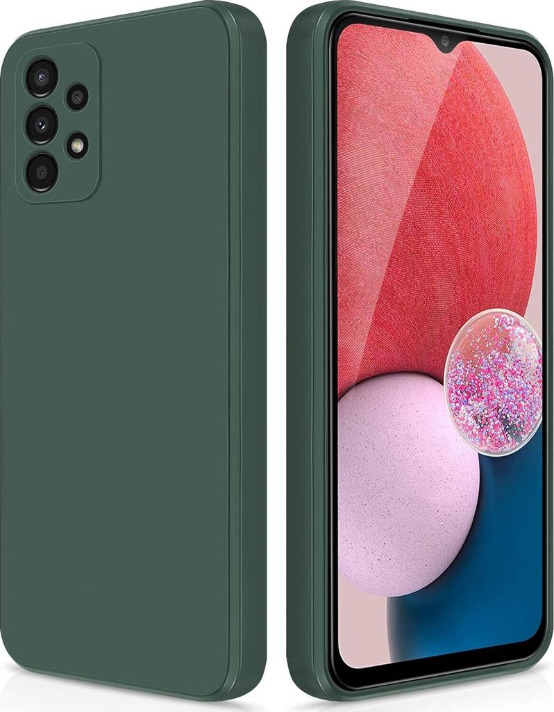 Silikon Hülle für Samsung Galaxy A13 4G Flüssigsilikon Dünn Gel Gummi Matt Kratzfeste Schutzhülle Nachtgrün