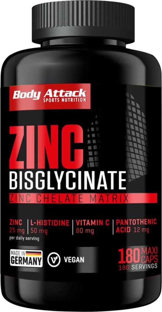 Body Attack Zinc Bisglycinate - 180 Caps Produktbild 