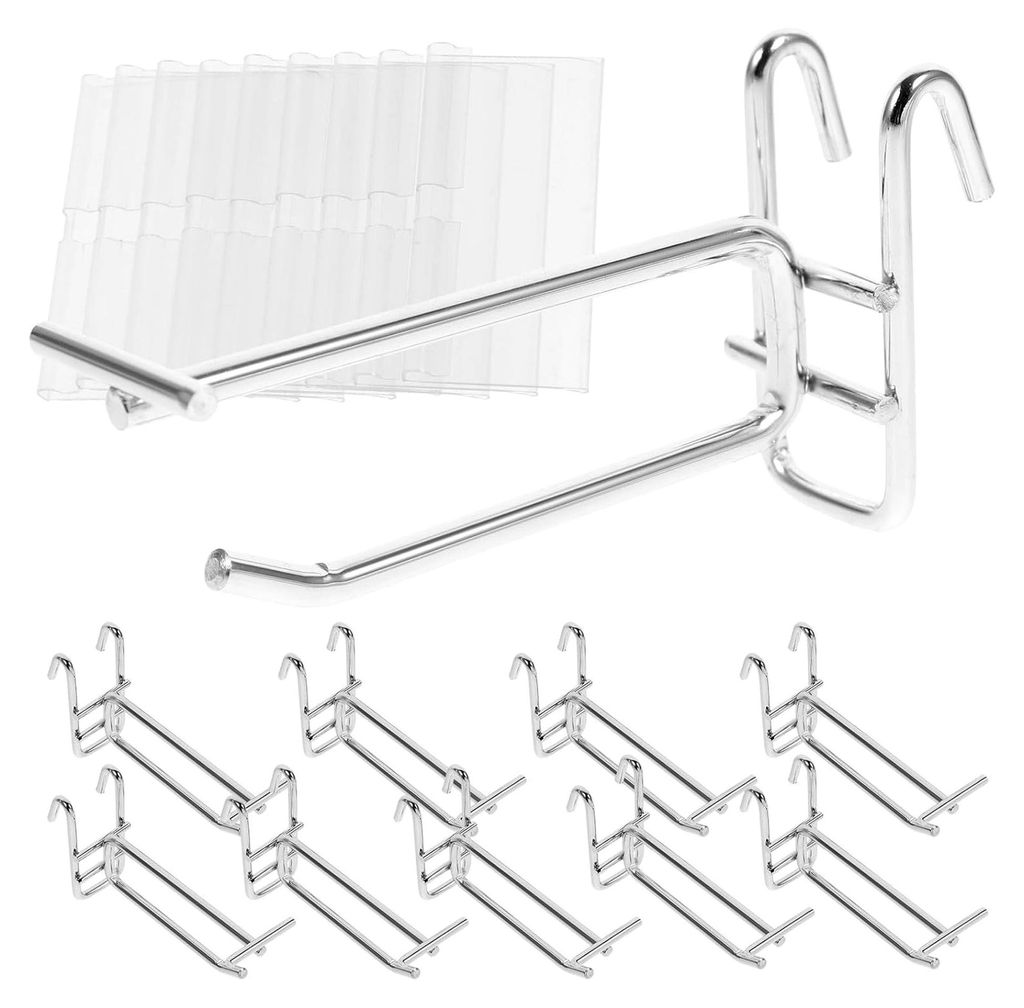 Lochwandhaken aus Stahl, 10 Stück mit Preisschild, 35 mm starke Tragstange, bruchfest für Werkstatt, Garage und Supermarkt