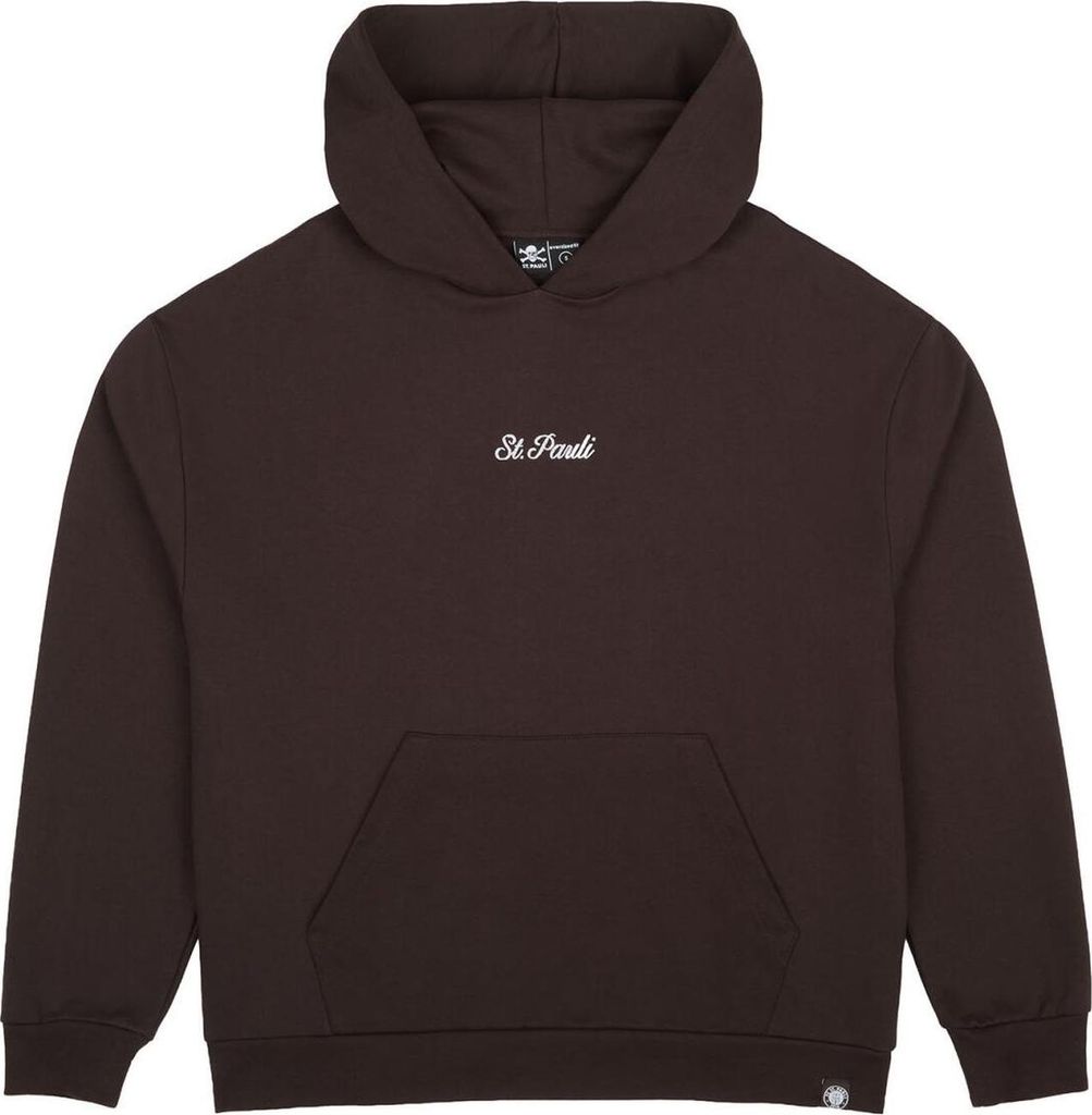 FC St. Pauli Kapuzenpullover Script, Offizieller Fanartikel, Brauner Hoodie mit Logo, 100% Baumwolle