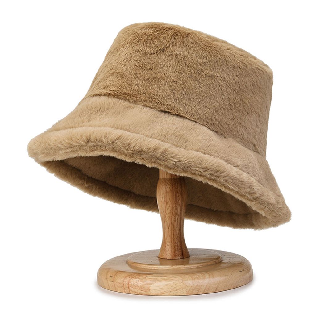 2 Stück Damen Plüsch Eimer Hut Winter Weiche Kunstpelz Produktbild 5