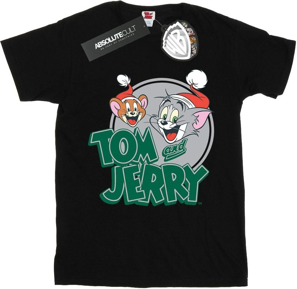 Tom And Jerry - "Christmas Greetings" T-Shirt für Damen BI46251 (M) (Schwarz)