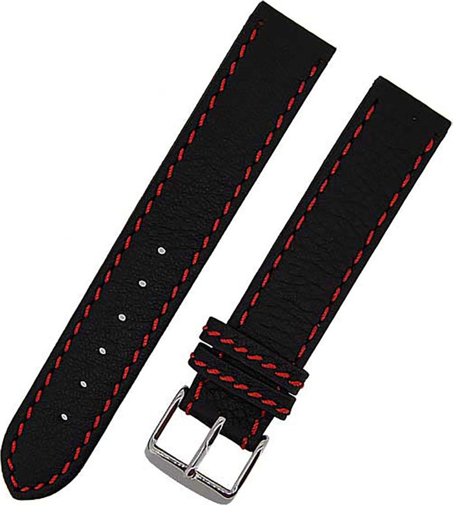 Uhrenarmband KANA 22mm rote NAHT weiches KALBLEDER