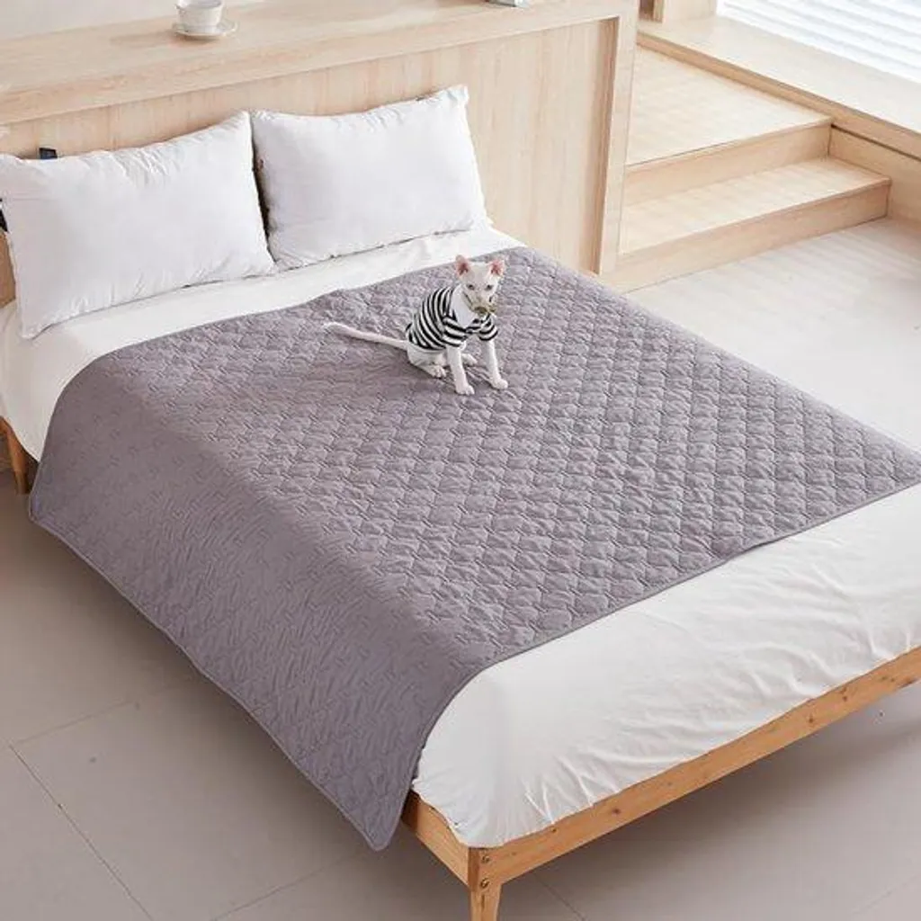 Couverture chien réversible moelleuse isolante pour grand panier et lit