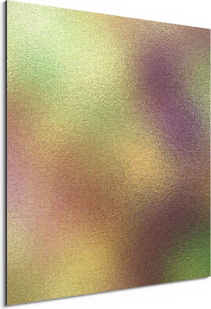 DEQORI Alu-Dibond Bild Gold 30x30 cm 'Soft Glow in Pastell' Wandbild Metall dünn Design