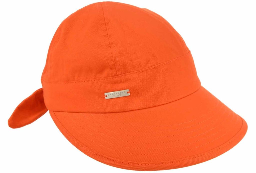 Seeberger Schildkappe aus 100% Baumwolle mit Schleife hinten in orange