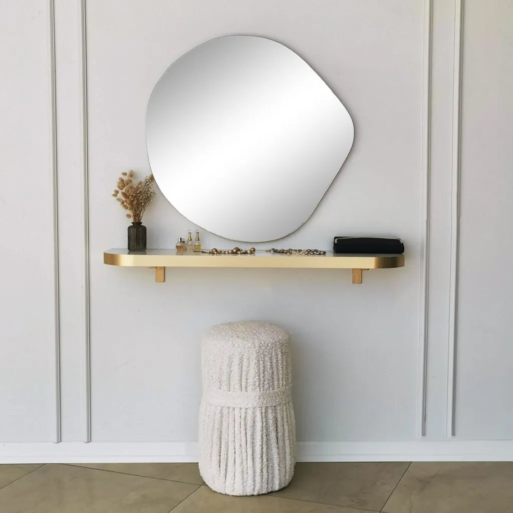 Miroir Mural Skye Decor Asso-AssoNOS Or 67x70 cm en Mélaminé Robuste