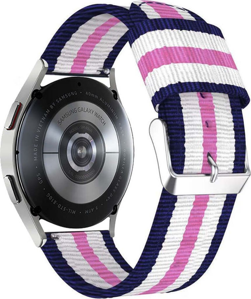 SYSTEM-S Armband 20 mm aus Nylon für Samsung Galaxy Watch 4 Smartwatch in Bunt