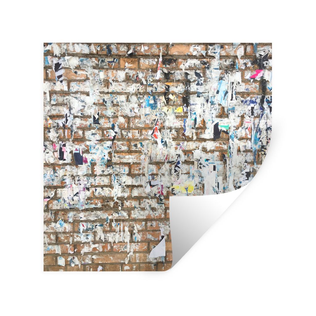 MuchoWow Wandtattoo Wandsticker Wandaufkleber Ziegel - Wand - Poster 30x30 cm Selbstklebend und Repositionierbar - Repositionierbar - Wasser abwe...