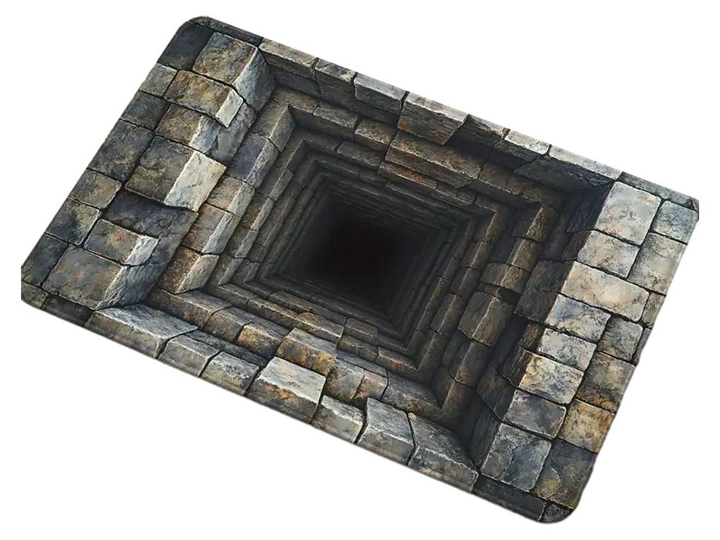 3D-Loch-Teppich, realistische optische Täuschung, lustige Fußmatte mit bodenlosem Abgrund, saugfähige, rutschfeste Bodenmatte für Badezimmer, W...
