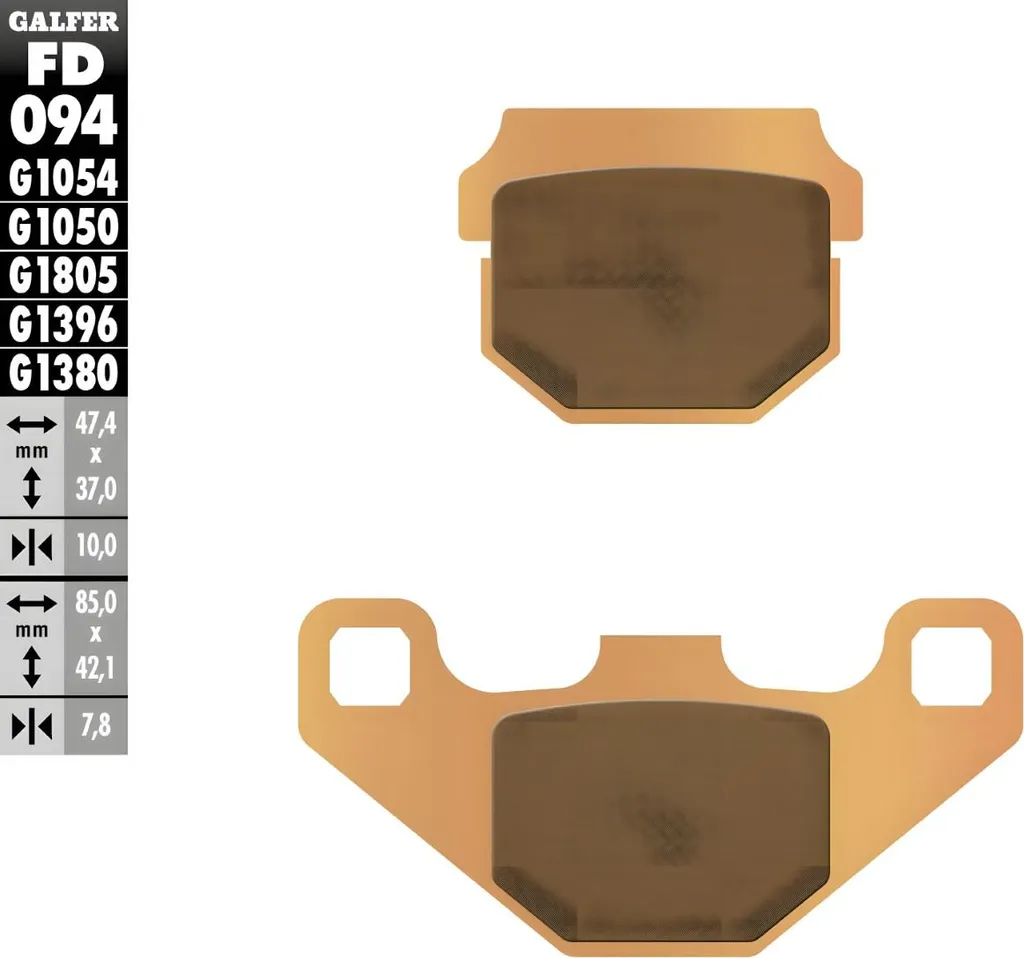 Jeu de Plaquettes de Frein Avant Offroad Métal pour Quad Aeon et Daelim