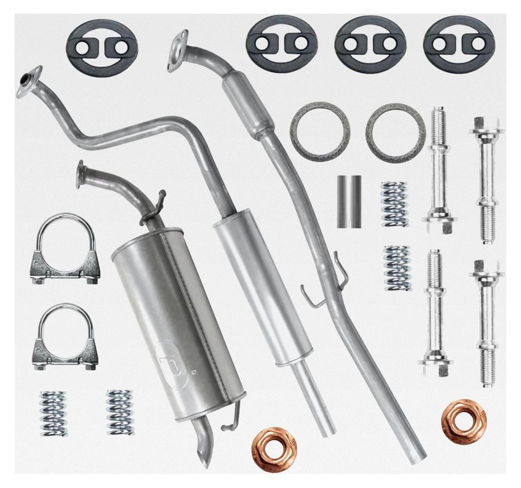 Auspuff Mitteltopf und Endtopf für Toyota Yaris 1 I P1 1.3 Fließheck 2002-10.2005