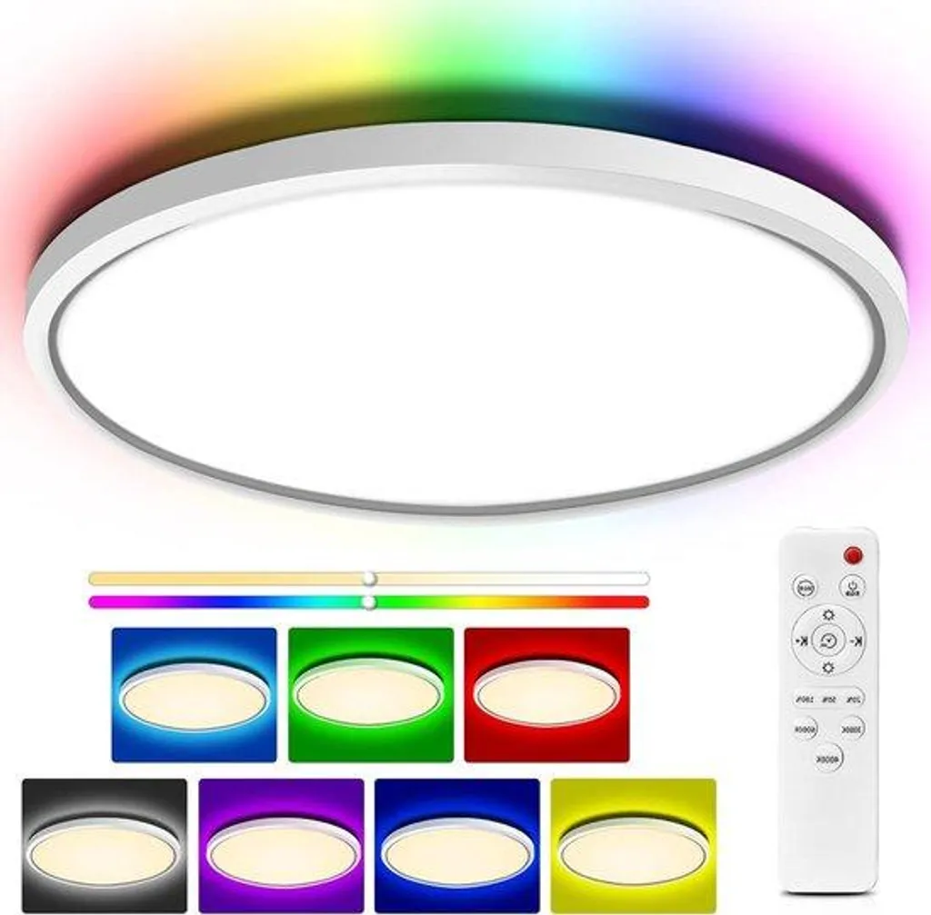 Plafonnier LED 3200LM RVB - Éclairage 3000K-6000K avec Télécommande IP54